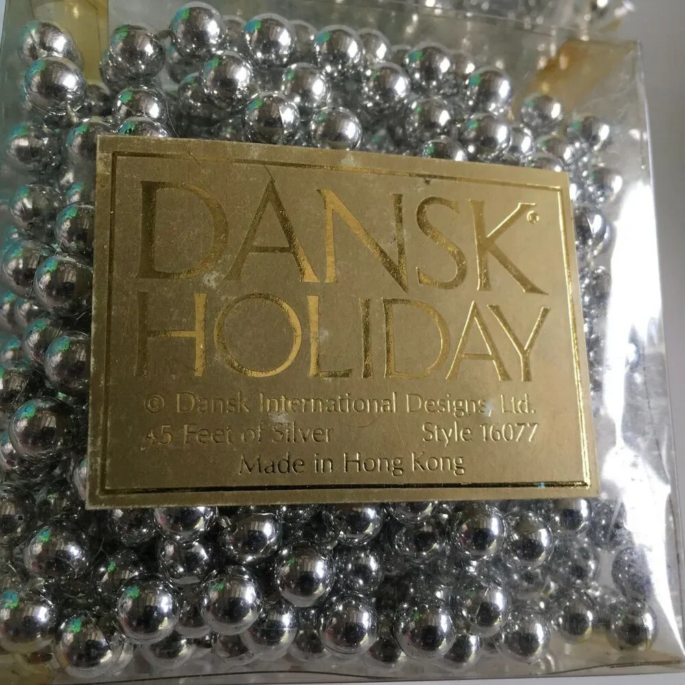 Vintage Dansk Holiday Christmas Silver Bead Garland 1/4